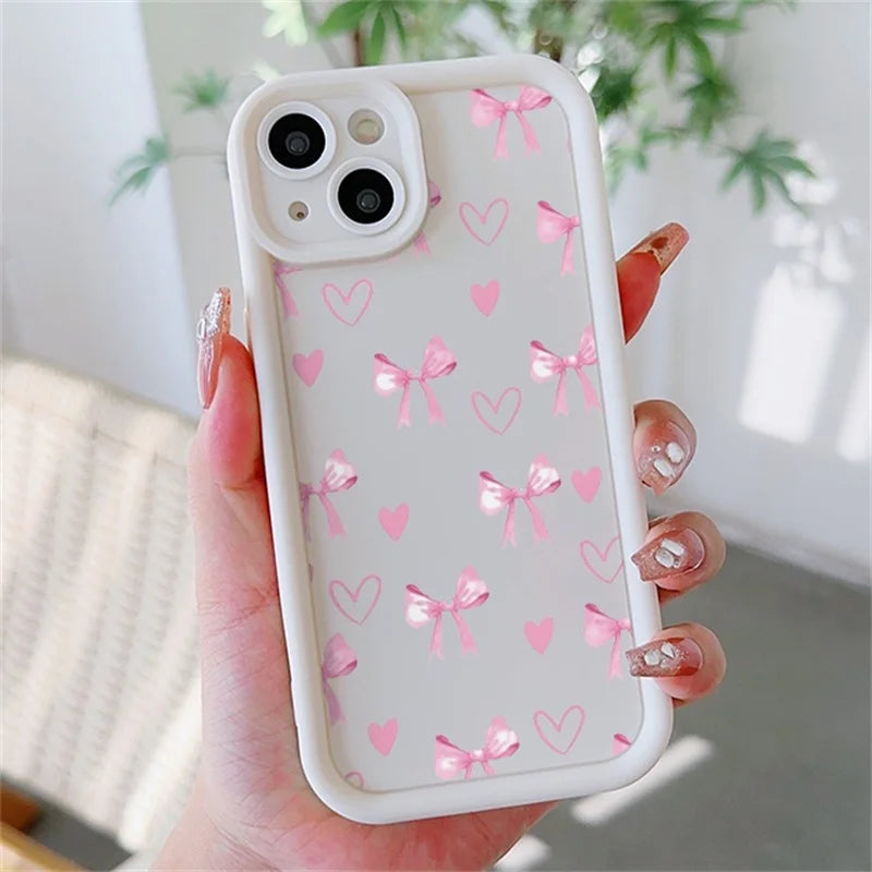 Luxury Pink Cartoon Bow Tie Case For Xiaomi Redmi 15C 15 14C 13C 12C A5 Note 12 13 14 15 Pro Plus 5G 4G 11 11S Protection Cover