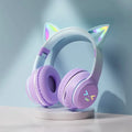 Cat's Ears Headset RGB Light Smile Face TWS Headset Gradient New Headphone Pink Little Girl Earphone Gift Suitable for Any Phone