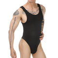 Bodysuit Men Shapewear Tummy Control Sexy Leotard Slimming Open Buttocks Sleeveless One-Piece Underwear Undershirt Shaper