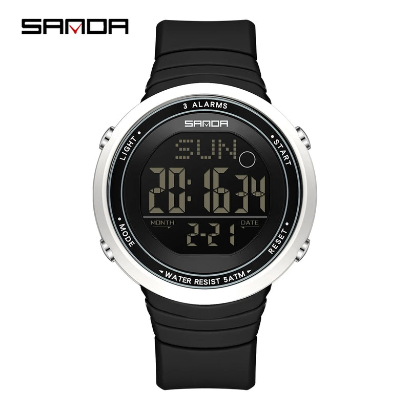 SANDA Digital Sport Watch for Men Military Electronic Waterproof Student LED Wristwatches Alarm Clock - Visuel 8 | SAMAG
