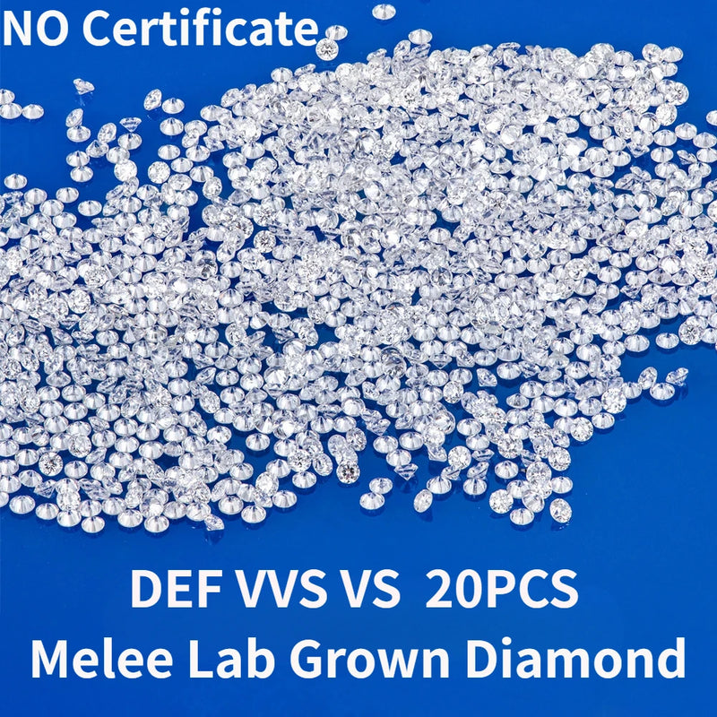 1 Carat 0.9mm ~ 3.0mm Round Melee Lab Grown Diamonds Brilliant Full Cut DEF VVS-VS Loose Lab Created Diamond Wholesale