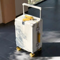 BunnyFly Wide Handlebar Travel Trolley Suitcase with Colorful Silent Wheels TSA Lock Rolling Luggage Large Capacity PC Material