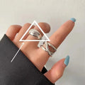VENTFILLE 925 Sterling Silver Geometric Multilayer Round | SAMAG