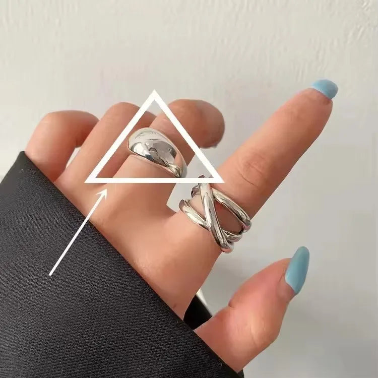 VENTFILLE 925 Sterling Silver Geometric Multilayer Round | SAMAG