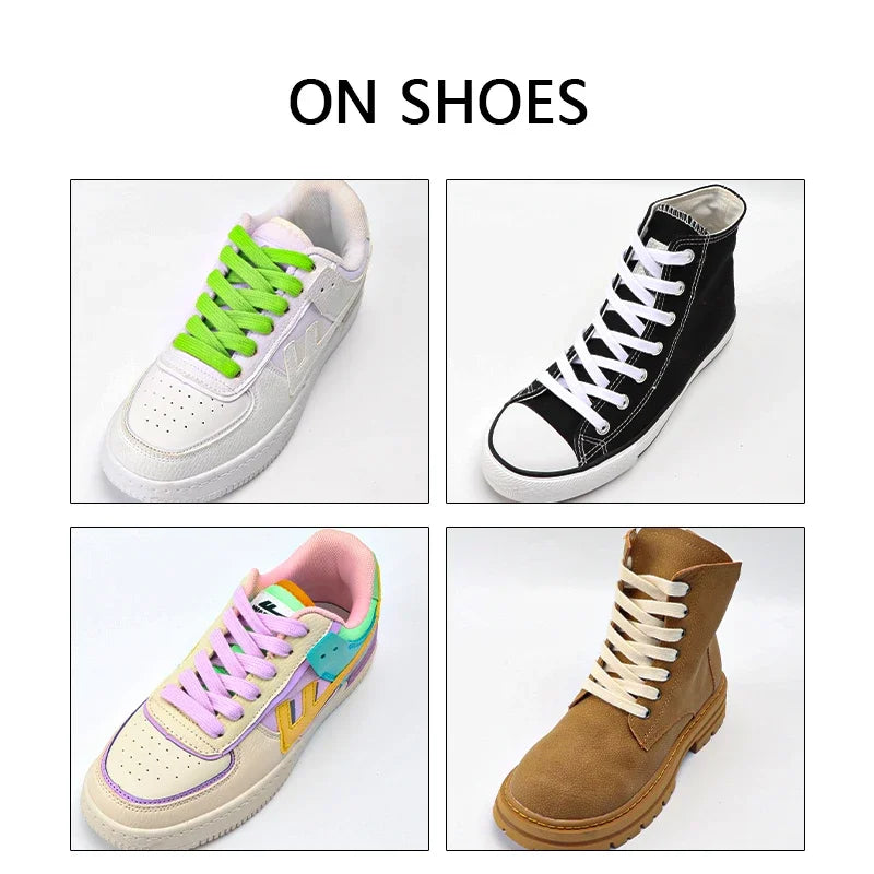Cotton Shoelaces 1CM Width Flat Shoe laces Tennis Sneakers Shoelace 80/100/120/140/160CM Laces for Shoes Accesories 1Pair