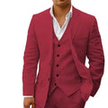 3 piece Linen Summer Men Suits for Wedding Groom Tuxedos 2026 Casual Beach Custom Man Suit Set Jacket Vest with Pants Man Fahion