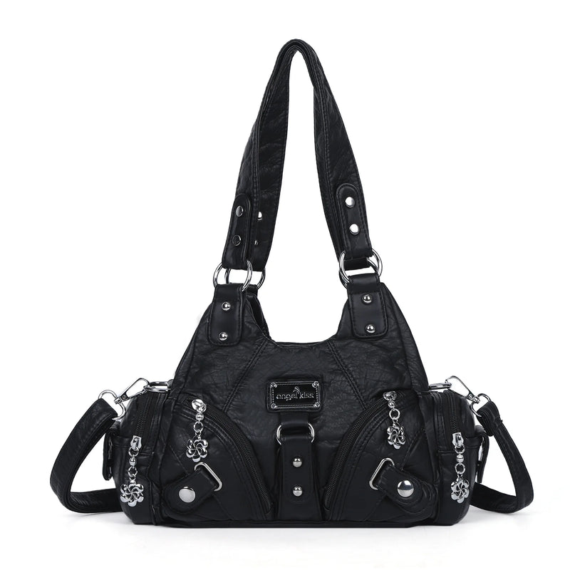 Angelkiss Women Handbags Rose Soft Tote Bag Small Top-handle Purse Fashion Satchel Multi-Pockets Shoulder Bag Hobos Phone Pack