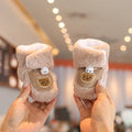 Cute Bear Baby Shoes Cartoon Soft Soled Snow Boots for Infant Boy Girl Autumn Winter Warm Thicken Plush Kids First Walkers 0-18M