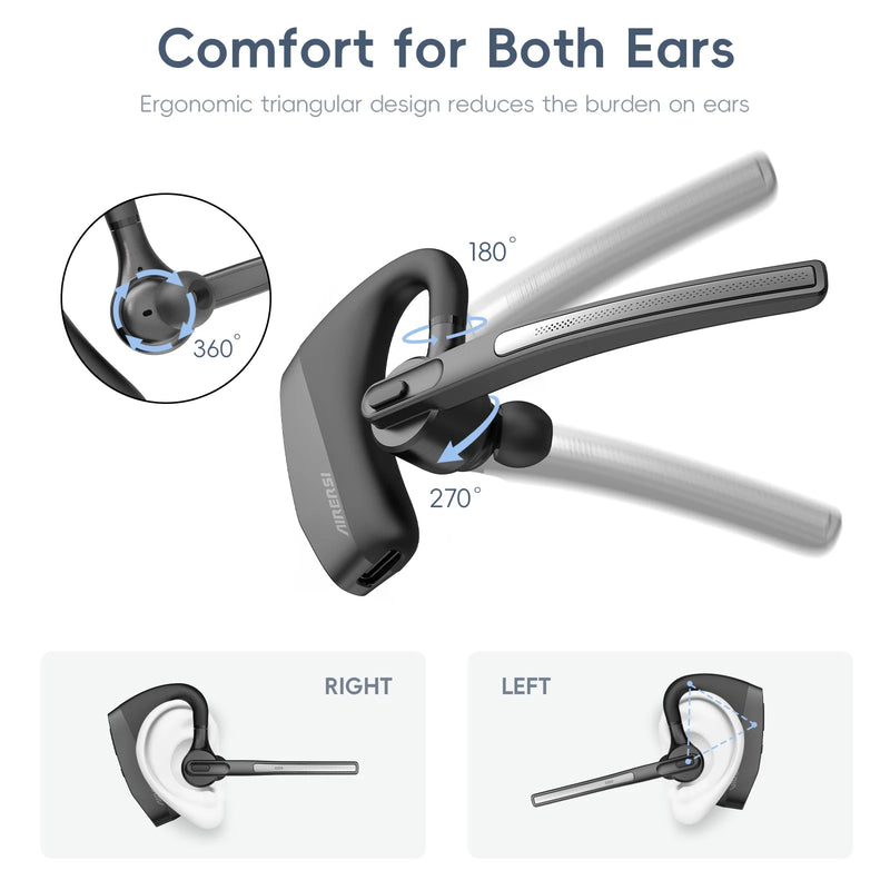 Newest K30 Bluetooth Headset Wireless Headphones Dual-Mic Mute Noise Cancelling Earpiece Handsfree Earphones for Driver Office