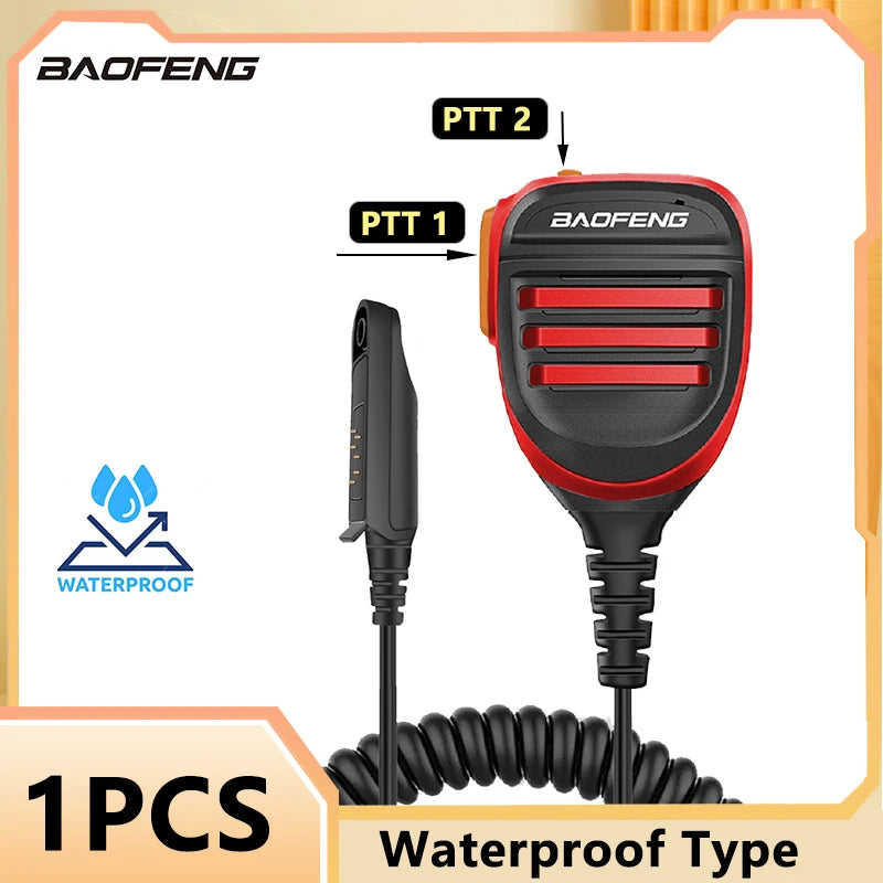 Baofeng Waterproof Type Microphone UV 9R Walkie Talkie PTT Speaker Mic For UV9R Pro UV 68 Pro Max V2  UV S22 Pro V2 Ham Radio