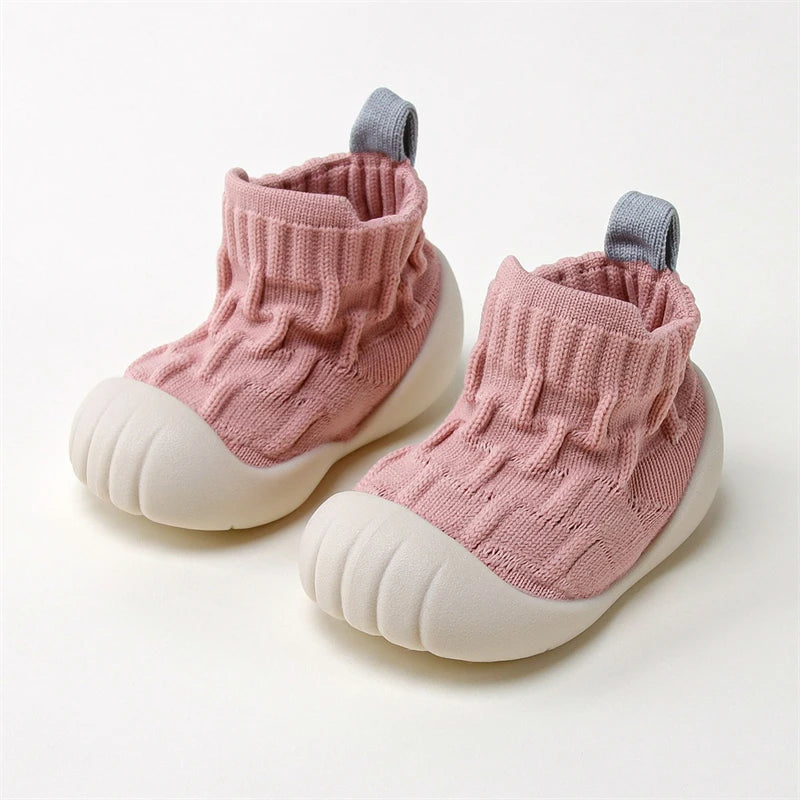 Spring Autumn Baby Boys Girls High Top Walking Shoes Kids Sneakers Child Soft Sole Anti Slip Knitted Infant Newborn Socks Shoes