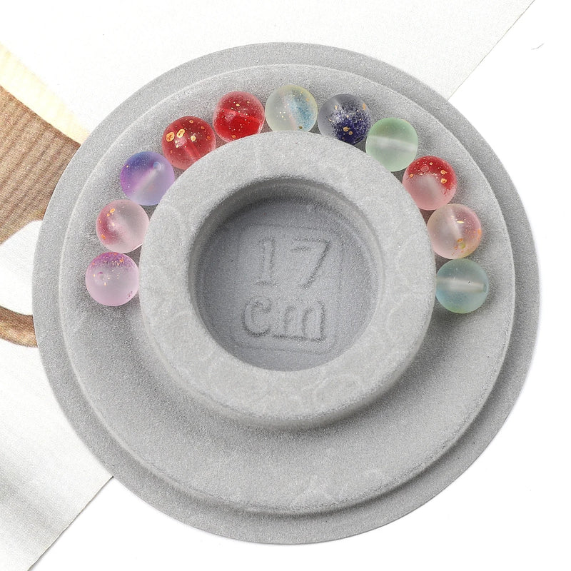 1PC 8.5-10.3cm Flocked Bead Board Bracelet Beading Organizer Artistry Tray Design Tool For DIY Jewelry Handmade Making Tools