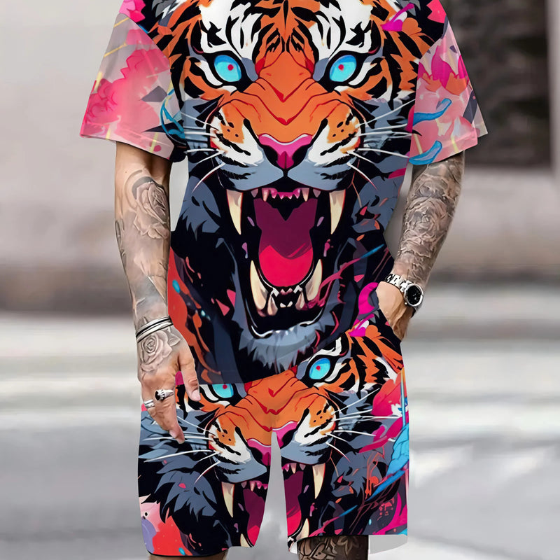 Summer new daily casual men's T - shirt and shorts set, urban street fashion sleeved outdoor sports - View 2 | SAMAG