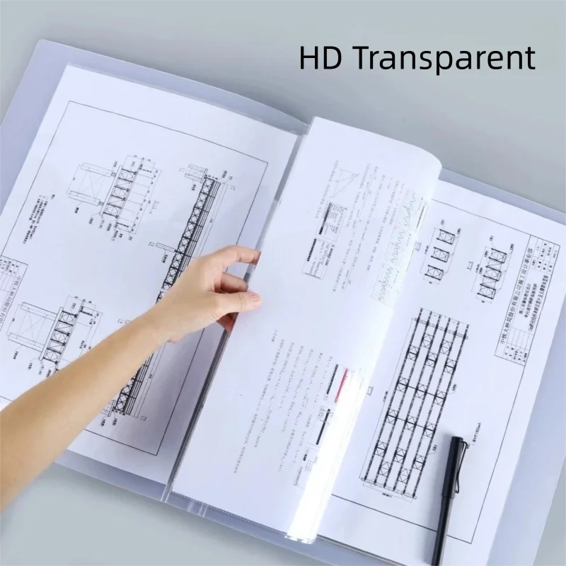 Clear File A3 Binder Portfolio Folder With Rings Transparent Sleeves A3 Poster Binder Drawing Portfolio Office Filing And Binder