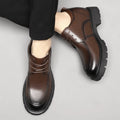 Invisible Comfortable Heightened Shoes for Men 3/6/8CM Thick Platform Genuine Leather Man Dress Shoes Casual Elevator Derby Shoe
