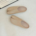 Women Split Toe Mules Soft Leather Tabi Clogs Casual Slip On Low Heel Backless Loafers Comfortable Vintage Flat Shoes for Female