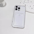 Clear Shockproof ID ATM Card Slot Protection Cover For iPhone  16 15 14 13 12 11 Pro Xs Max Mini 16e X XR Silicone Phone Case