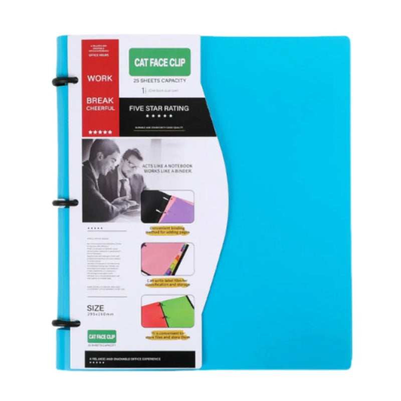 3 Ring Loose-leaf File Folder Waterproof Detachable Notebook Binder Dustproof Thickened 3 Hole Punched Lined Paper Mobile Office