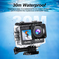 Ourlife Action Camera 4K 30FPS WiFi 30M Underwater Waterproof 170° DVR Sports Video Recording 2.0'' Screen Display Video Camera