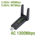 1300Mbps WiFi USB Adapter Dual Band 2.4G/5Ghz Wi - Fi Dongle 802.11AC Powerful Antenna Wireless Receiver - Visuel 8 | SAMAG