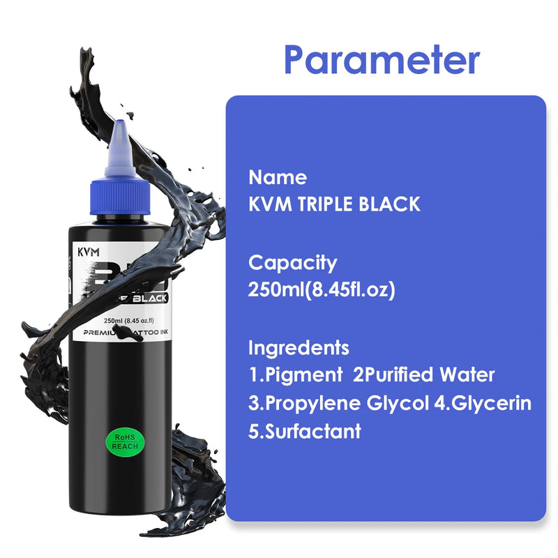 1Pcs 8oz Professional Black Tattoo Ink Pigment Body Art Tattoo Ink Permanent Makeup Beauty Paints for Body Tattoo Accessories