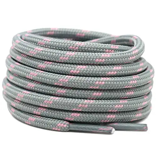 2 Pairs 4.5mm Diameter Round German Training Hiking Shoe Laces for Men and Women Heavy Duty Work Boots Shoelaces