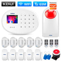 KERUI Home Security Protection WIFI GSM Alarm System Kit Works with Tuya Support Alexa with Door Opening Sensor Motion Detector