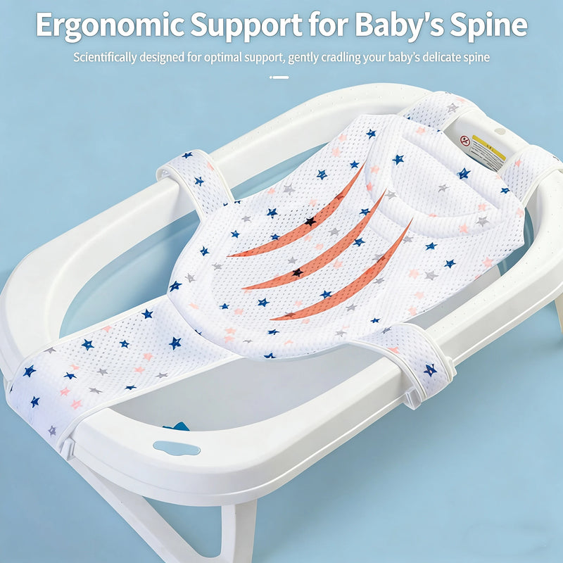 Baby Bath Cushion Pad Newborn Bathtub Mat Infant Bath Supporter Net Baby Summer Nonslip Floating Bathing Tub Shower Mesh Seat