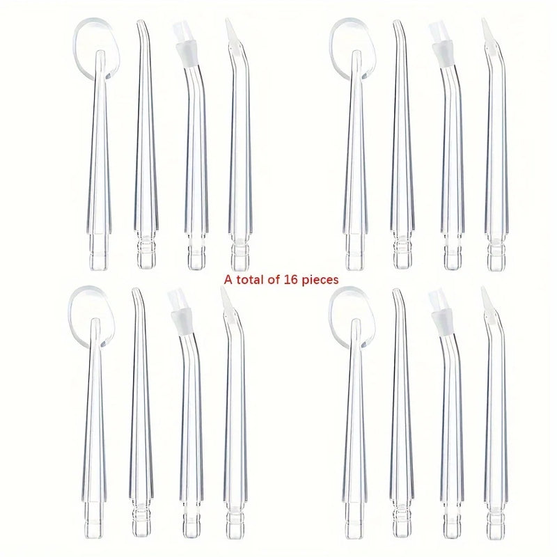 16pcs Dental Hygiene Kit - Includes Standard & Orthodontic Nozzles For Effective Teeth Cleaning And Oral Care
