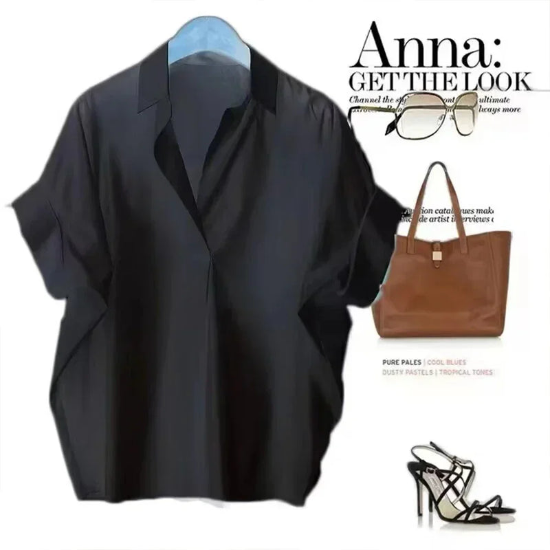 Women Blouses Spring Summer Breathable Simple Short - View 6 | SAMAG