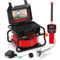SYANSPAN 10.1" 1080P Screen Pipe Camera 512Hz Sonde&Self-leveling for Drain Sewer Inspection16GB Video Recording IP68 Waterproof