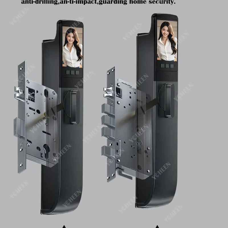6068,5572,6072,6085 Mortise Lock Tuya Wifi App Camera Smart Digital Lock With Fingerprint Face Key Card Rfid