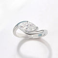 1/2CT Marquise Cut Moissanite Engagement Ring with Certicate 925 Sterling Silver Bypass Solitaire Diamond Wedding Ring for Women