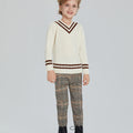 AS Beige Collection AW25 Corduroy Dress Children Knitting Sweater Boys Overalls Check Pants Brothers Sisters Family Matching