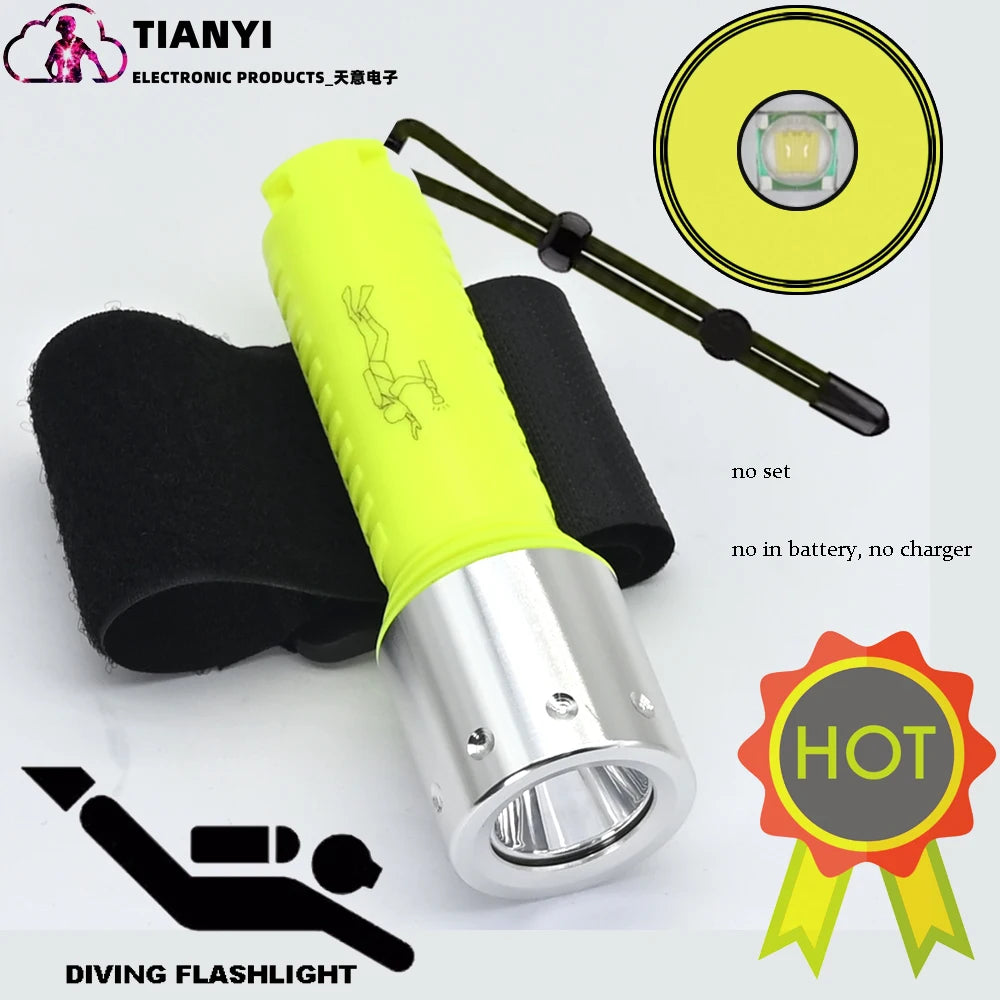 1100 Lumen Diving Flashlight Bright Submarine Light Scuba Safety Lights Waterproof Underwater Torch Outdoor