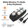6 Key 1 Knob Bluetooth Keyboard USB Macro Custom Mini Keypad Copy Paste DIY Mechanical Keyboard Gaming Drawing Portable Hot-swap