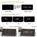 Digital Alarm Clock Desktop Wood LED Clocks Sound Control Electronic Display Thermometer Home Decor Gift Wood Clocks