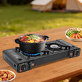 Portable Camping Stove with Storage Case, 2 Burner - View 5 | SAMAG