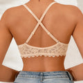 Women Lace Beauty Back Bra Front Closure Push Up Brassiere Breathable Mesh Back Wing Underwear Top
