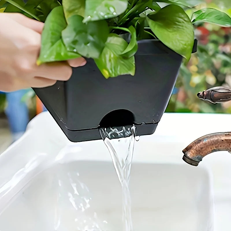 3 Pieces Rectangle Plant Containers Decors with Drainage Holes Flower Pot Plant Pot Window Box Planter for Outdoor Garden Home