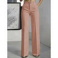 New Women's High - Waisted Draped Straight - Cut Suit Pants - View 4 | SAMAG
