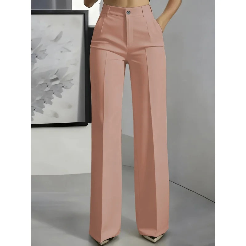 New Women's High - Waisted Draped Straight - Cut Suit Pants - View 4 | SAMAG