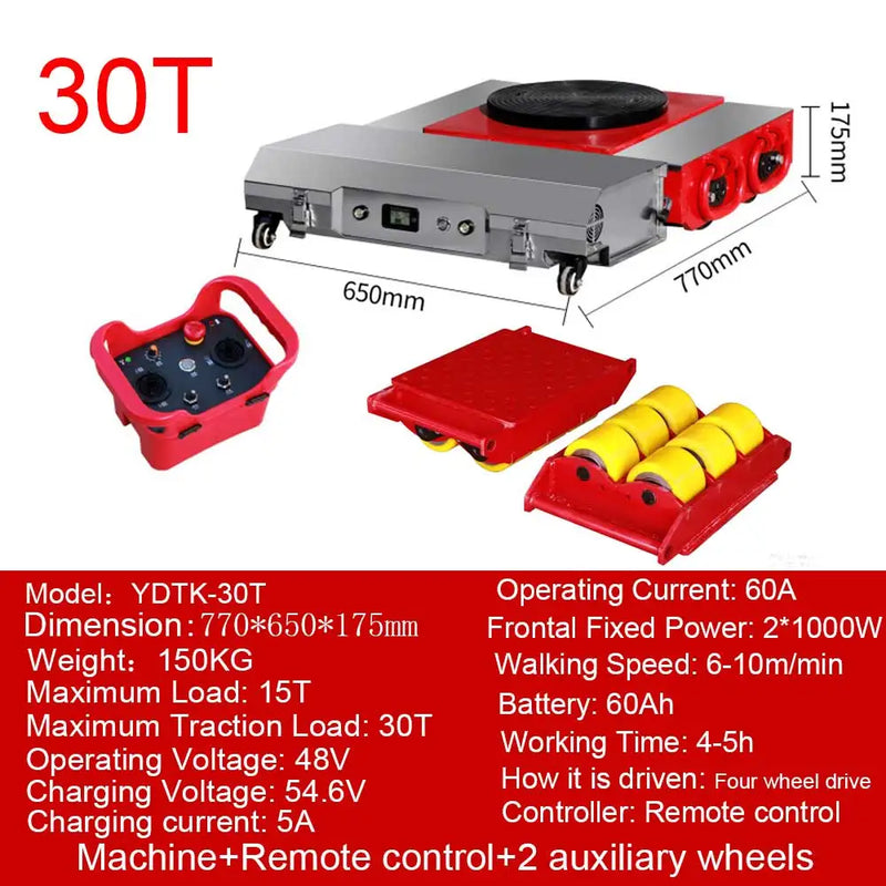 20T 360° Machine Skate Electric Cargo Truck Factory Equipment Moving Roller Trolley for Machine Moving Without Shipping