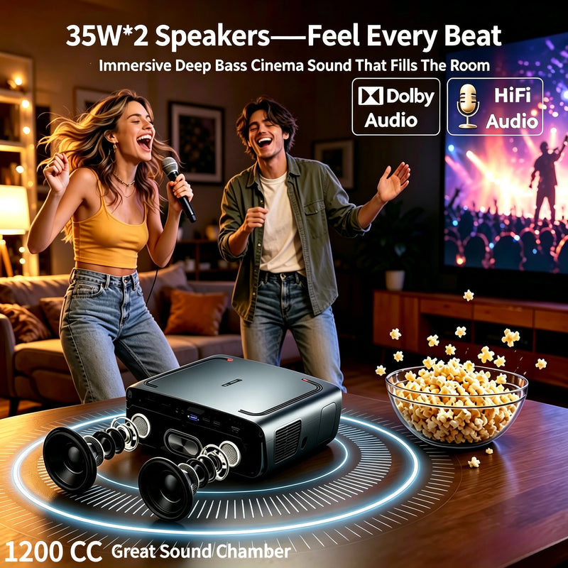 4200 ANSI 4K UHD Projector Native 1080P Android 14 Google TV Beamer 2.4G+5G WiFi6 TOF Auto Focus Dual Speaker Home Theater 2026
