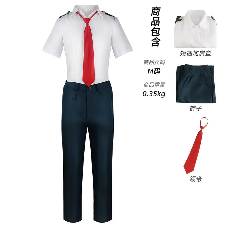Academia Anime  Midoriya Izuku Cosplay Costume Todoroki Shoto School Uniform Set Wig Suit Unisex Halloween Role Play