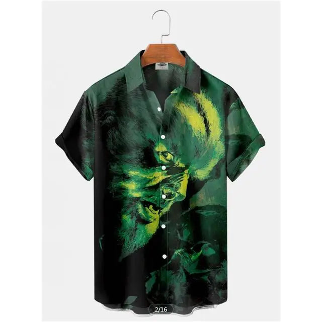 Summer Men's Hawaiian Shirt Movie Figures Horror Vintage | SAMAG