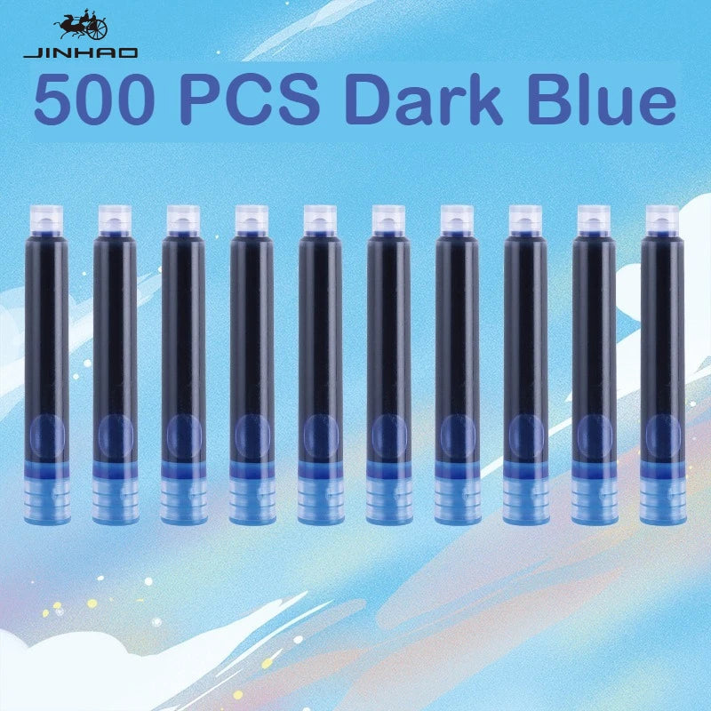 500/12 PCS JINHAO 12 Colors 3.4mm Non carbon Fountain Pen Ink Universal Sac Cartridges Refills School Office Supplies Stationery