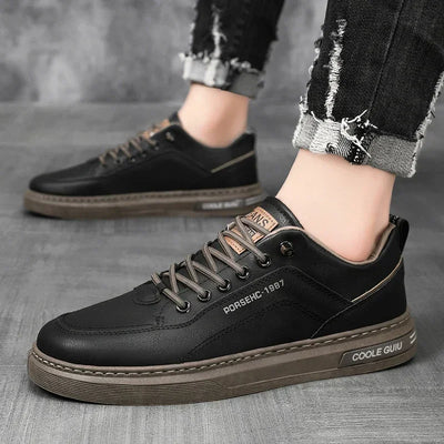 Leather Men Skateboarding Shoes Platform Casual Soft | SAMAG