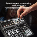 4 / 7 Channel Audio Interfacer DJ Mixer Sound Board 99-Bit DSP Effect USB Audio Mixer Effects +48V Phantom Bluetooth for Karaoke