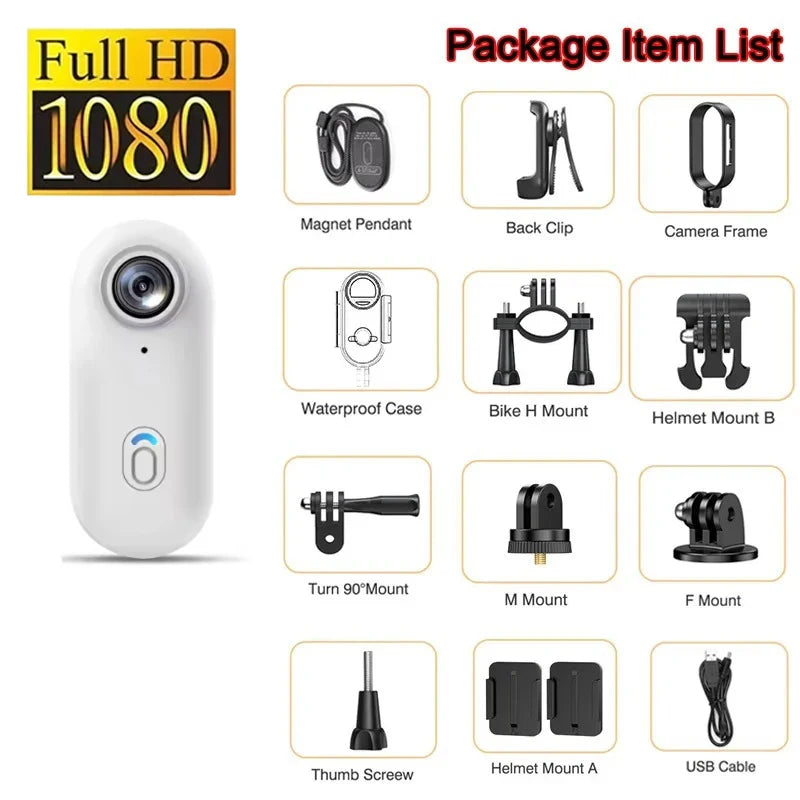 4K Mini Waterproof Camera with WiFi Wireless Portable Wearable Body Cam for Moto Bike Travel Helmet Outdoor Sports Vlog Shoots